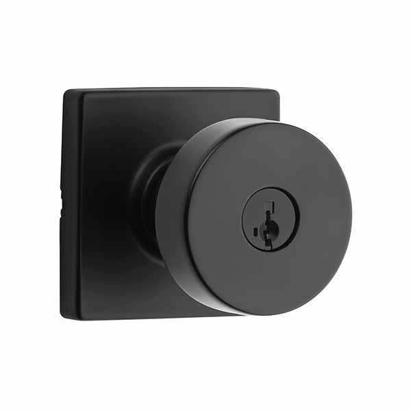 Kwikset Kwikset: SC1  Pismo Entry Door Knob with Square Rose / Iron Black  / with SmartKey Technology KWS-740PSK-SQT-SMC-514